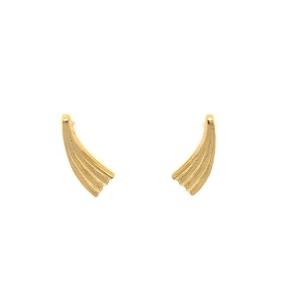 Gold Plated Feather Earrings - Picture 7 of 10